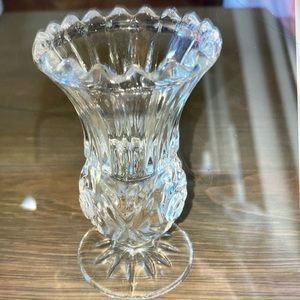 Cut crystal small bud vase holder